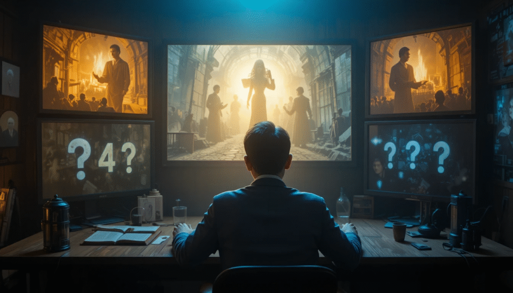 An open Bible shining light against dark digital screens, symbolizing discernment against false prophets in the digital age