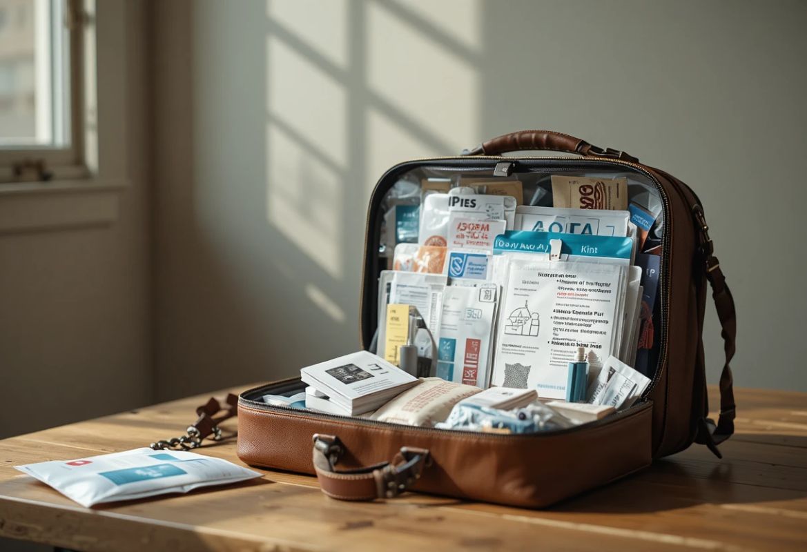 Basic emergency kit shown with space for additional supplies to represent realistic preparedness