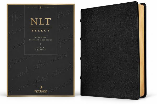 NLT Select Large Print Thinline Reference Bible - Black Goatskin Leather