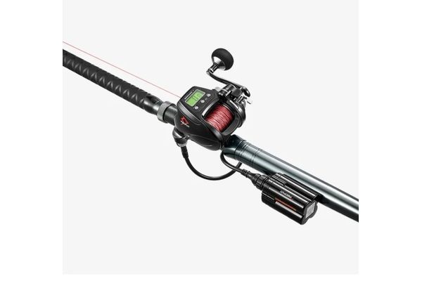 Piscifun Kraken electric fishing reel with Saltflow saltwater rod and rechargeable battery.